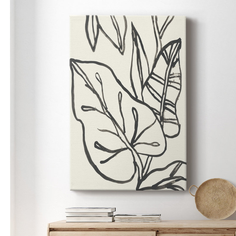 Contour tropical IV - peinture sur toile tendue, H 18 po x l 12 po x P 1 po