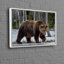 Grand grand imprimé d'ours brun sur toile de coton, idéal pour une décoration artistique ou un cadeau de mariage unique