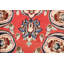 Tapis rouge / beige en laine noué à la main de conception unique 3 pi 4 po x 4 pi 7 po années 1970 Sleipnir