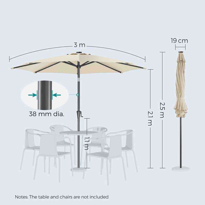 300cm Market Parasol, Beige