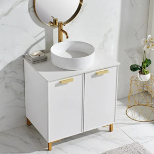 Govia 30" Matte White Free-standing Single Bathroom Vanity Set (incomplete 1 box only)