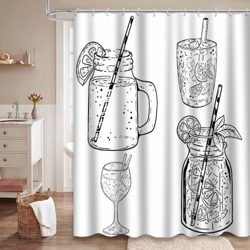 Rideau de douche imperméable avec 12 crochets, L 72 po x l 78 po