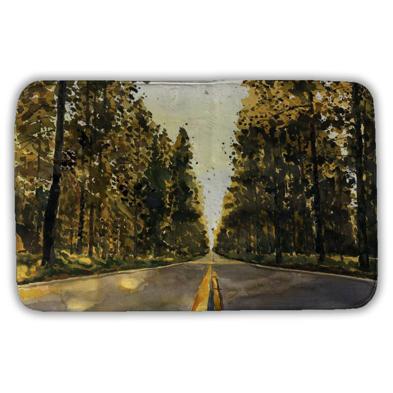 Long road Bath Mat with Non-Slip Backing - Quick Dry Memory Foam Bathroom Rug - Absorbent - Modern Plush Spa-Style - Machine Washable