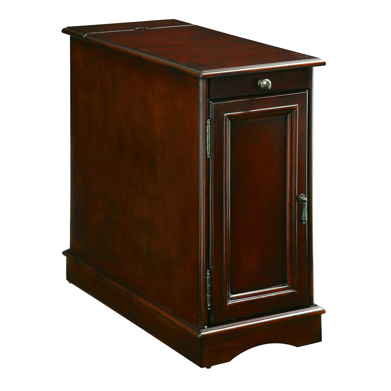 Contemporary Nightstand In Cherry With And Ample Storage Compartment Finish Drawer Cabinet, Cherry