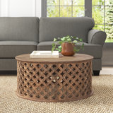 Alfi Solid Wood Drum Coffee Table