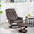 Recliner with Ottoman, Modern Faux Leather Swivel Chair with High Back Wood Frame | Walnut Brown | Living Room Bedroom-553422724