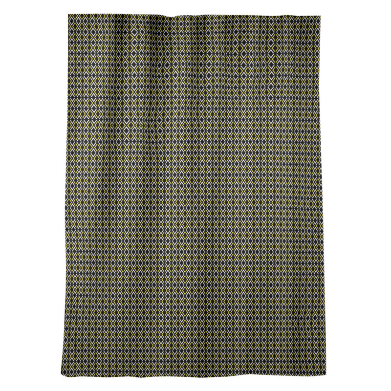 Panneau de rideau simple occultant et isolant avec passe-tringle arrow diamants Avicia, Noir / jaune