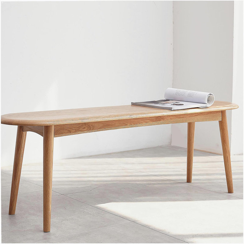 Table et chaises de salle à manger en chêne naturel, H 16,3 po x l 39,56 po x P 12 po