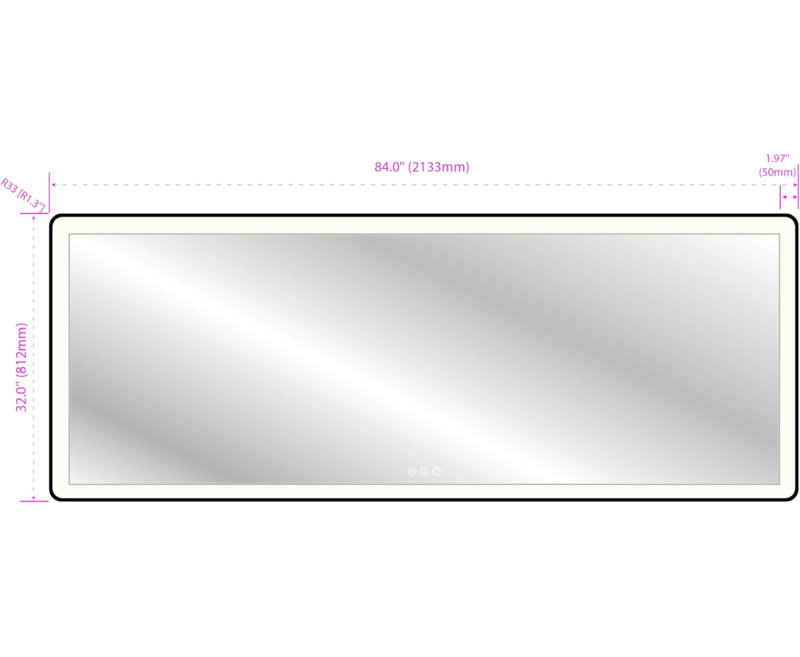 Metal Wall Mirror, 36" x 48"