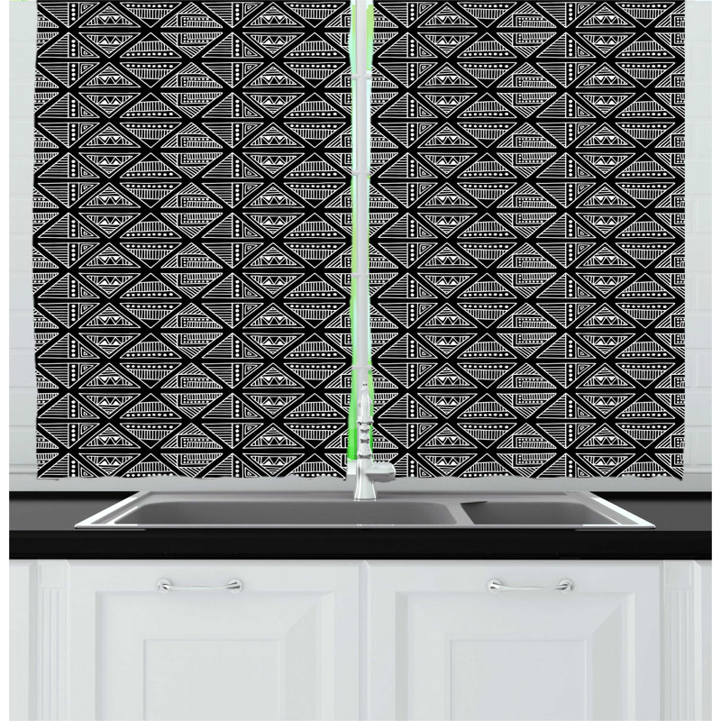 Geometric Tailored Kitchen Curtain