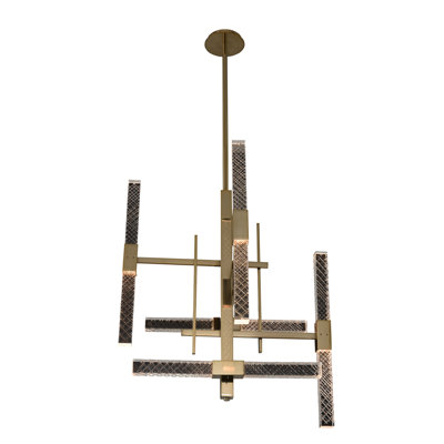 Apollo 1 LT Brushed Champagne Gold/Clear Chandelier Allegri