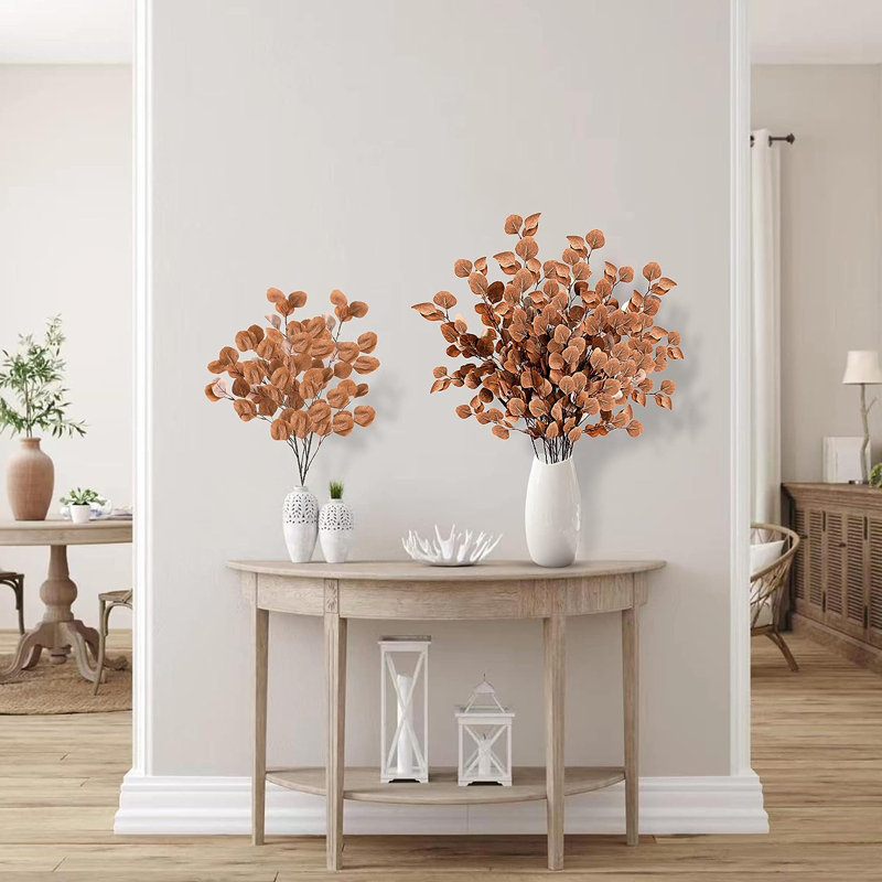 11.8'' Faux Eucalyptus Stems, Dark Brown