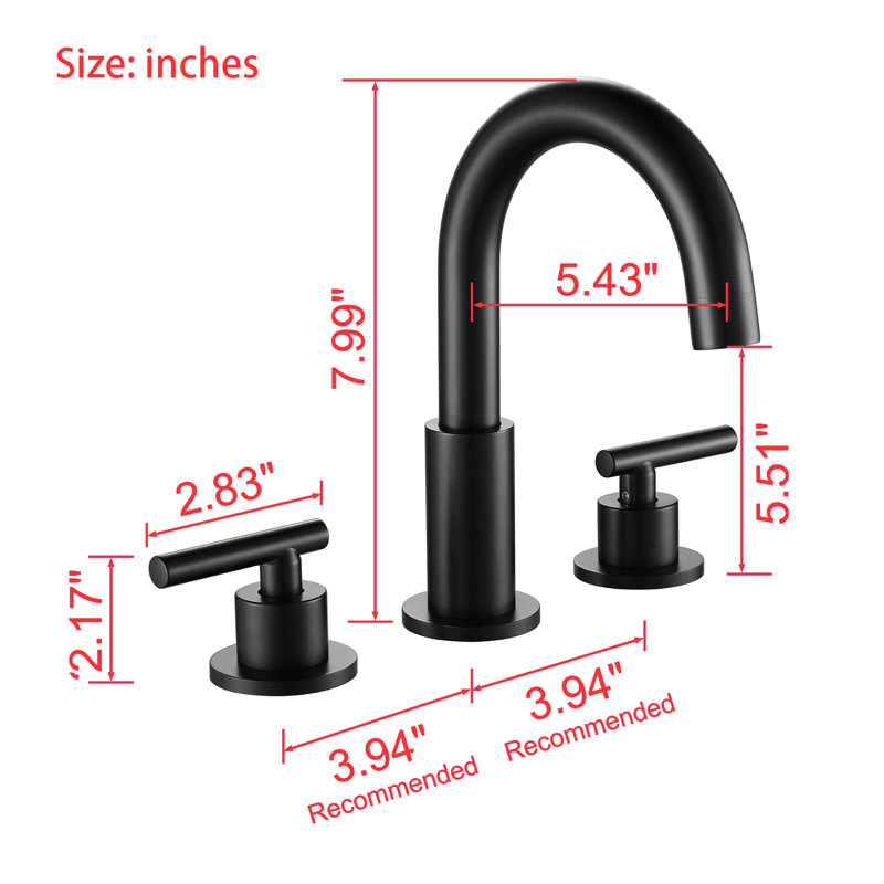 Robinet de salle de bain à large entraxe