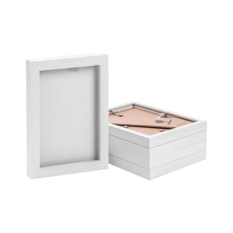 Nicola Spring Photo Frames with 4" x 6" Mount, 15cm W x 20cm H x 2cm D, White