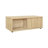 Abdullah 39.4" Modern Natural Oak Sliding Door Coffee Table with Hidden Storage
