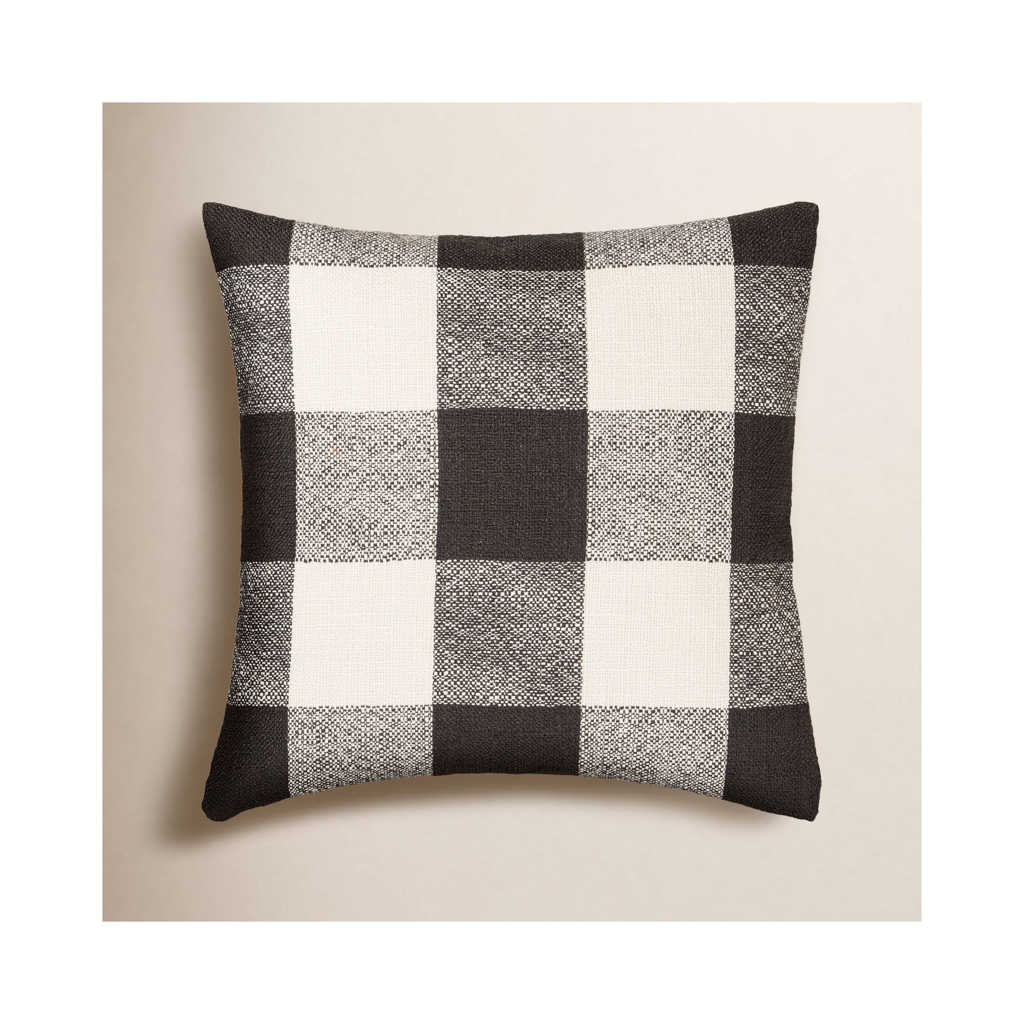 Birch Lane Cleveland Throw Pillow Throw, Square 20", Polyester, Black Checkered