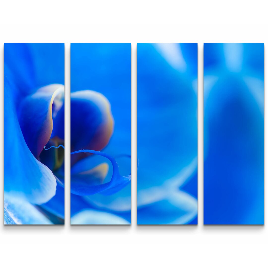 4-tlg. Leinwandbilder-Set Blaue Orchidee