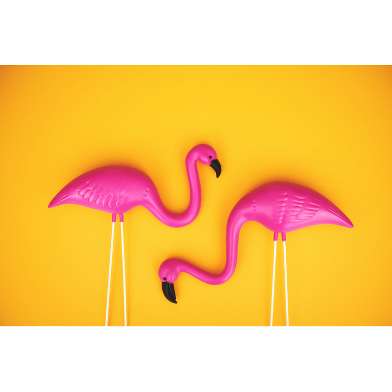 Plastique flamant rose par Catlane, H 12 po x l 18 po