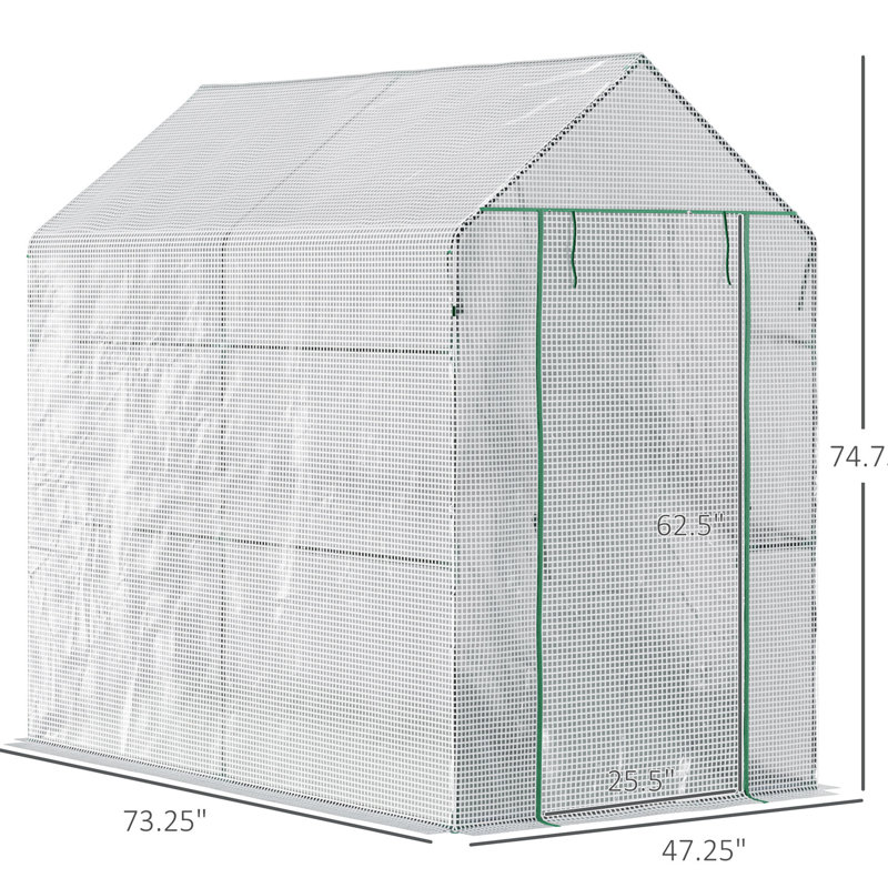Walk-in Greenhouse 47,25 po x 73,25 po x 74,25 po portable