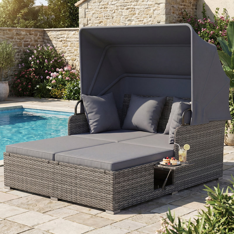  Coussins de table d'appoint pour terrasse en rotin