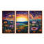 Rainbow Sunset, fleurs printanières colorées - ensemble d'art mural prairie-108317302-108317308