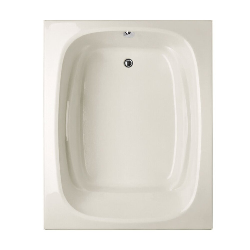 Designer Alexis 60" x 48" Soaking Acrylic Bathtub, Biscuit, Polished Chrome