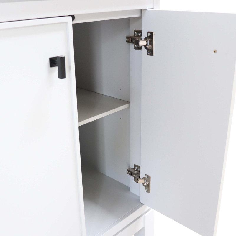 Meuble-lavabo simple avec plateau en quartz, Gris français, Noir mat