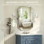 L 20 po x H 30 po HA Miroir de salle de bain avec cadre inclinable et accessible en fauteuil roulant Miroir de salle de bain mural en nickel brossé avec inclinaison fixe de 5 ° à 8 ° et verre trempé-130833410