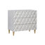 Armoire console argent métallique et champagne