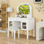 Bureau de maquillage avec miroir ajustable, tiroir de rangement, armoire et tabouret