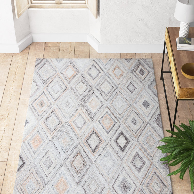Liskeard Hand Tufted Geometric Area Rug, Rectangle 8' x 10'
