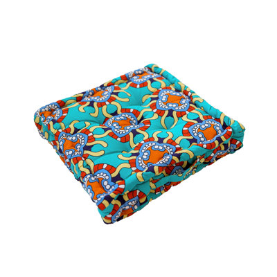 Sun with Flowers Garden Seat Cushion