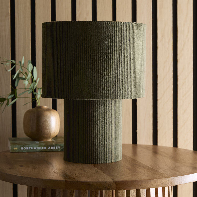 Acrylic Fabric Table Lamp, Dark Green, Dark Green