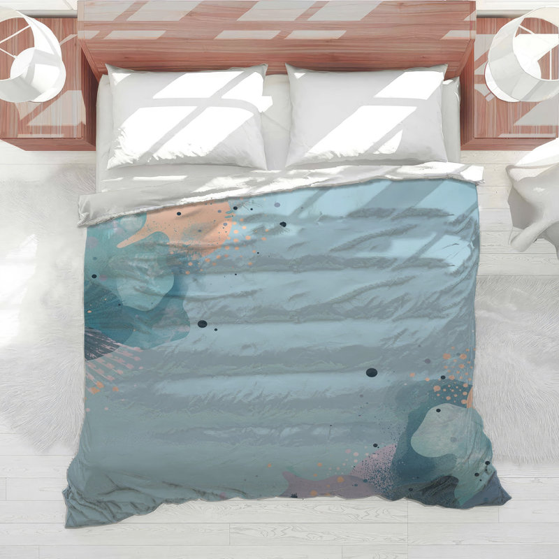 Blue Abstract Splash Comforter, Queen