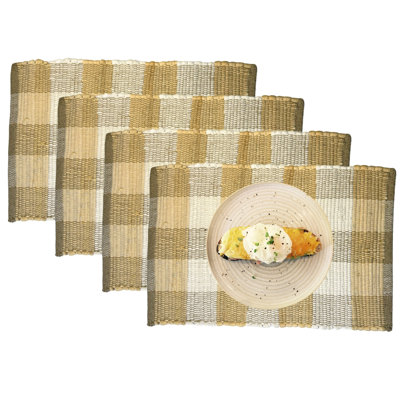 Napperon à carreaux beige