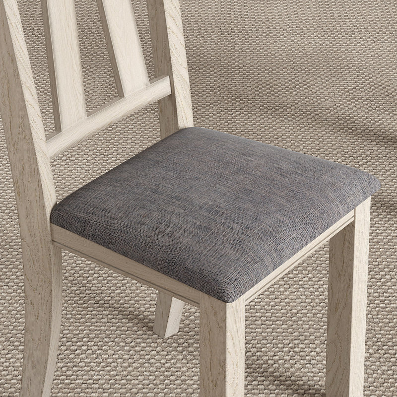 Ensemble de table de salle à manger extensible 7 pièces Ecker 71 "à 90" en bois massif avec rallonge et 6 chaises rembourrées Ecker