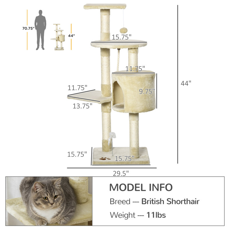 Hanska 45.7'' H Cat Tree