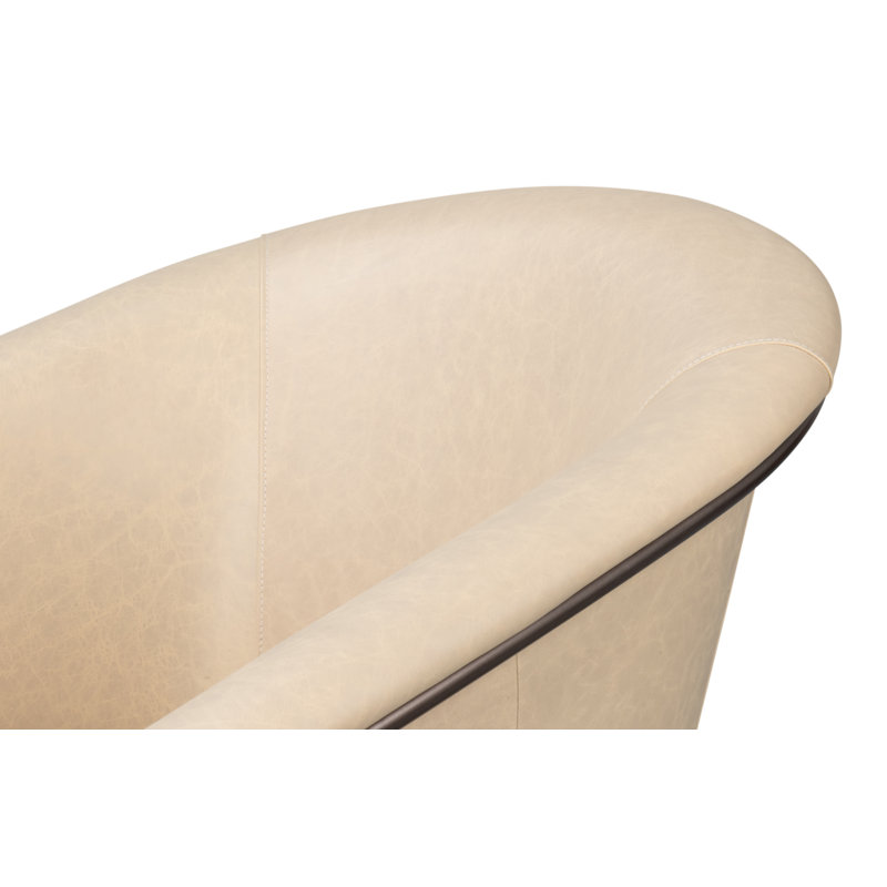 Nagel Armchair, White Genuine Leather