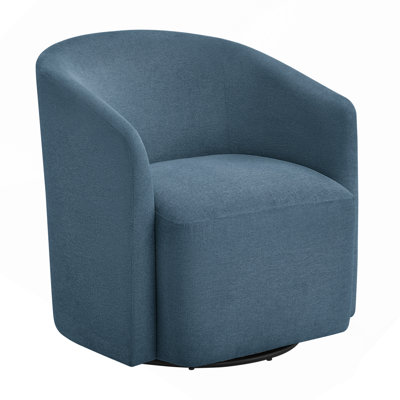 Blue Swivel Barrel Chair