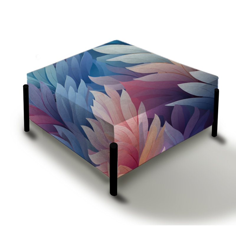 Motif de fougères bleues et roses à motif de chevrons mystiques - Floral