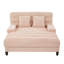 Méridienne moderne en chenille rose avec dossier réglable et lumières DEL RVB - Méridienne rembourrée pour le confort de votre salon