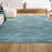 Montral Minimalist Stripe Turquoise/Cream Rug-1603015485