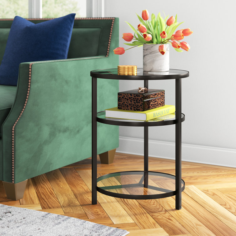 Mercer41 Shellson Glass Top End Table & Reviews | Wayfair