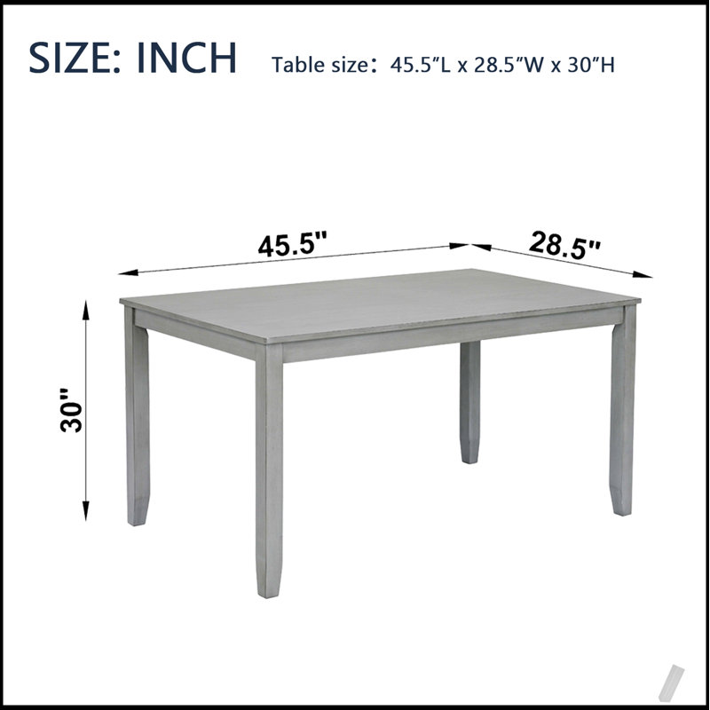 Table de salle à manger compacte en bois rectangulaire, parfaite pour les petits espaces et les repas pour 4 personnes, SEULEMENT LA TABLE