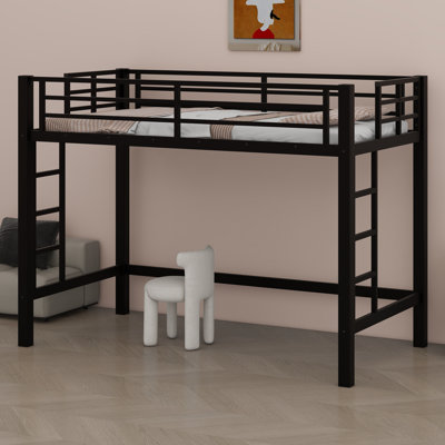 Loft Bed With Easy-Access Ladder And Full-Length Guardrails For Safe, Confident Use
