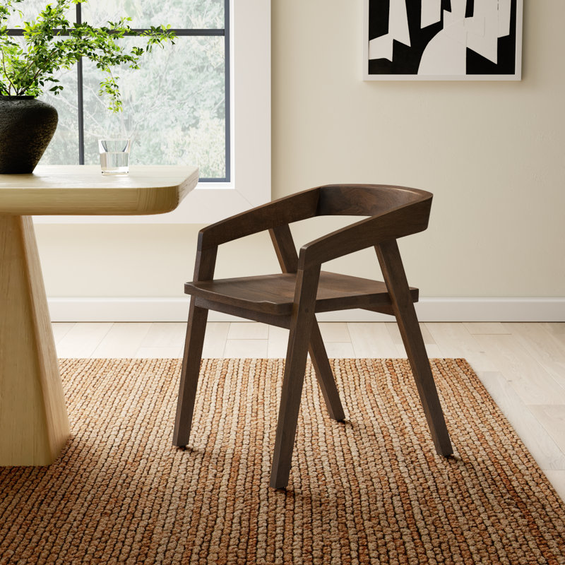 Dey 18'' H Solid Wood Arm Chair