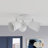 3-Light White Metal Flush Mount Ceiling Light, E26 Base, Dimmable, ETL Certified