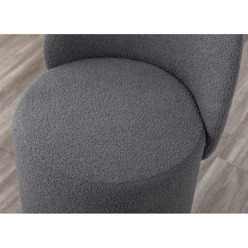 Annielise Upholstered Swivel Barrel Chair, Gray 100% Polyester