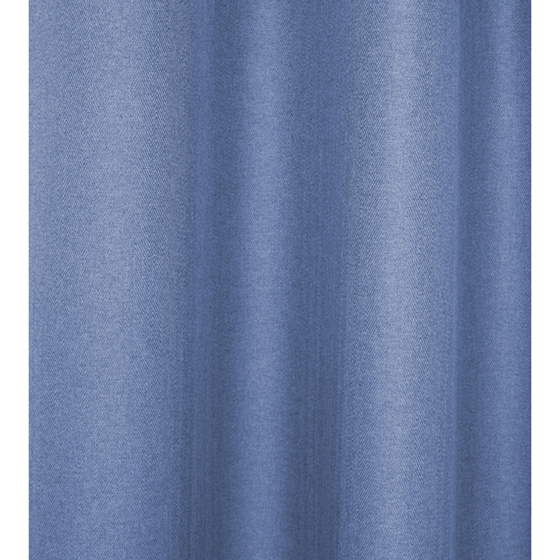 Kyrstan Pencil Pleat Room Darkening Thermal Single Curtain, 132cm Width x 175cm Drop, Blue