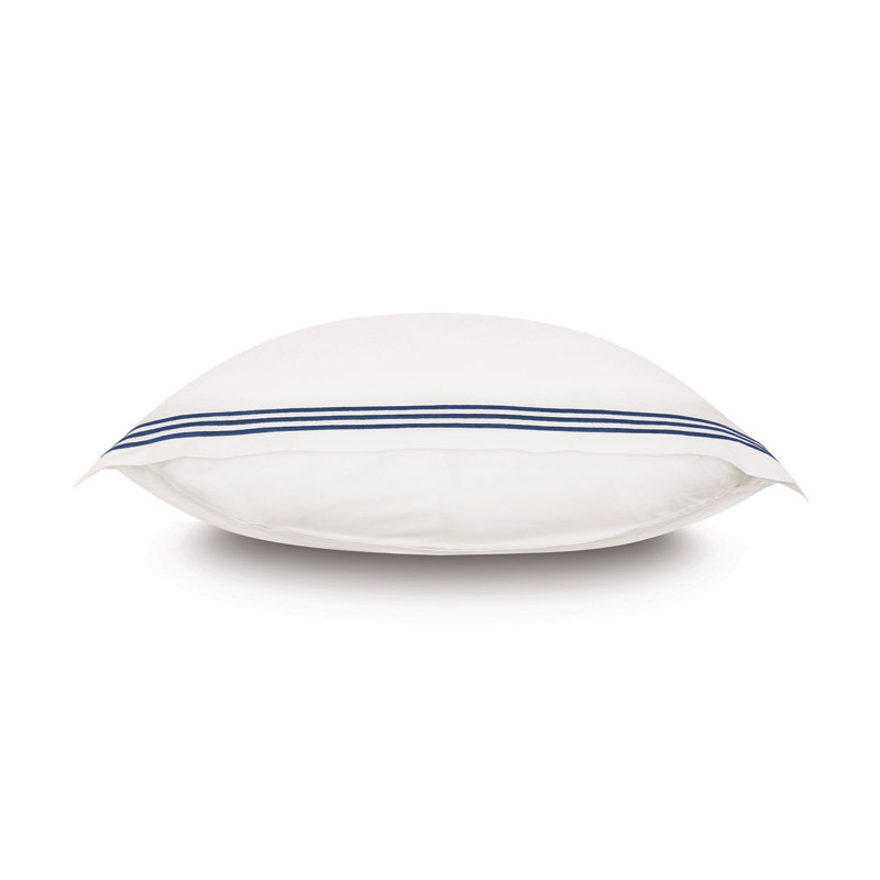 Tessa Cotton Sham Set, Euro, Ivory/Navy, Multi-stripe